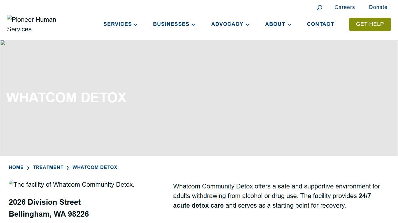 Whatcom Community Detox Pioneer Human Services